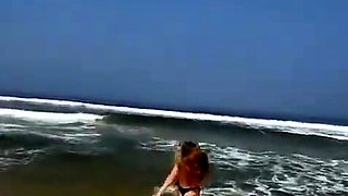 Teen brunette masturbating on public dirt road