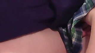 My Pussy Was Tingling, so I Got on Top and Put My Dick in Myself. Creampie While Wearing a Schoolgirl Uniform. Amateur.