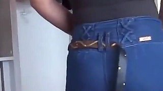 Stepson Enjoys 58yo Latina Mom, Big Ass in Jean, Blowjob, Fuck & Cumshot on Hairy Pussy