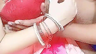 Red Saree Indian Bhabhi Hardly Fucked up by Devar