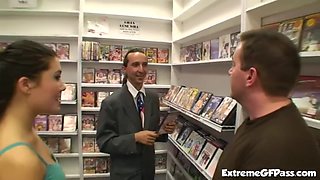 Asian Look Cock Slut Fucked Hard In Sex Shop
