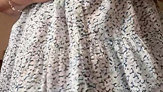 Showing Stepmom's Fat, Hairy Pussy Under Her Dress
