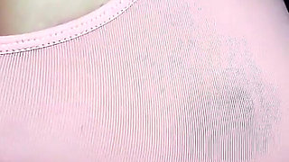 Bbwbootyful playing with my big boobs in work toilet