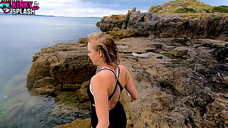 Erotic Underwater Swimsuit Strip: Tease to Nude in Sea