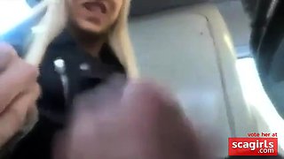 Public Bus Hand job And Cum