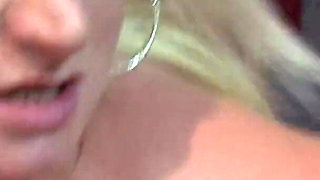 Sweet blonde babe fucked in POV from BBC dude on the bed