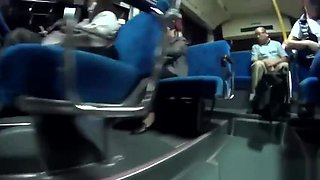 Public japanese babe jerking passenger on bus