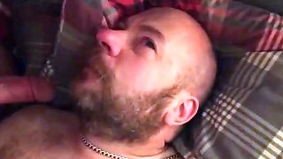 Bearded Daddy Facefucks His Boy