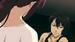 Hot busty milf with huge tits seduces a younger guy and gets fucked in the shower - Hentai