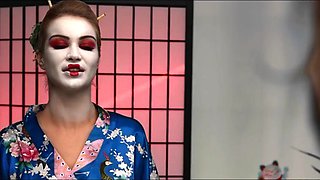 Japanese Female Domination - Geisha Cherry Kiss demands for COCK!! Big Dick Creampie  Cum in Mouth