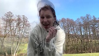 Stepmom MertyXXX Shows Off Perfect Body in Public Park Nudity