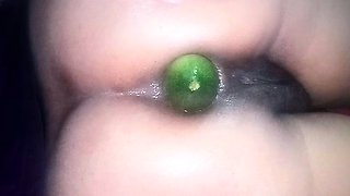 Sister-in-law fucked cucumber by putting it in her ass