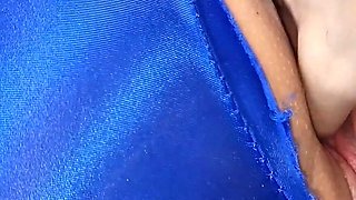 POV Monika Juicy Blue Zentai Workout Fitness