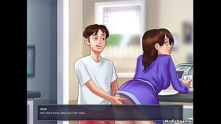 Summertime saga Anon fucks his stepmother and cums in her mouth