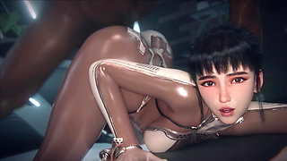 Madruga3d Intense Hardcore Sex: Busty White Woman with Tight Ass Passionately Fucked by Massive Black Cock