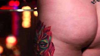 Interracial blowjob for brunette sucking big black cock