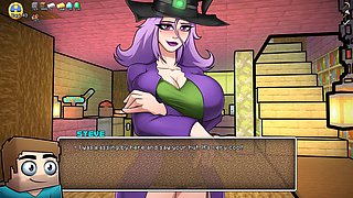 Sizzling naked witch and a blow job by Loveskysan69 in a crazy Minecraft session