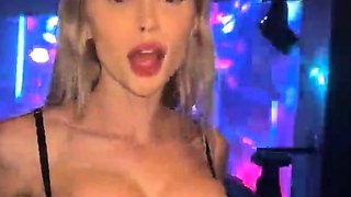 Big Boobed Blonde Masturbates With A Dildo In The Bathroom