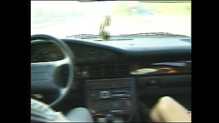 Slutty MILF Sucks Big Cock in Car Then Fucks Her on Highway