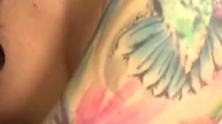 Cute slut fucking black monster cock on her casting