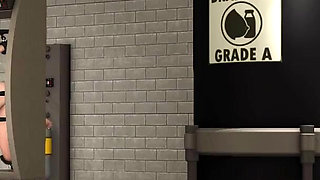 Big black man bangs a sexy girl with big tits in prison