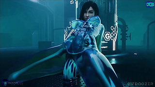 Gifdoozer Slime Tifa Dildo Play: Intense Masturbation with a Huge Dildo, Tight Pussy Gaping, and Cum-hungry Ass