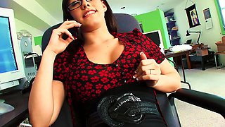 Busty Secretary Jennifer White Gets Pussy Pounded on Boss's Desk Before Facial
