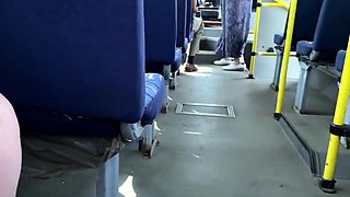 Redhead Teen Masturbates on the Bus