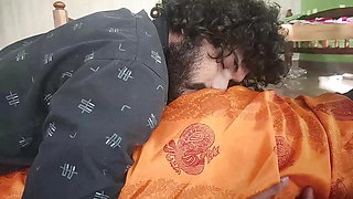 Vaishnavy and Sharun Raj hot long lip lock part 5, Indian couple hot saree lip lock with ass kiss romance, Mallu ass kiss