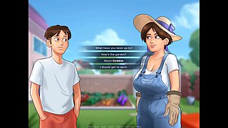 University summer adventures with big boobed students in Summertime Saga