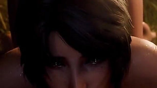 Thicc Ass Jote Deepthroating a Hard Cock Near a Camp Fire