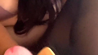 Footjob POV with Fur Shoes