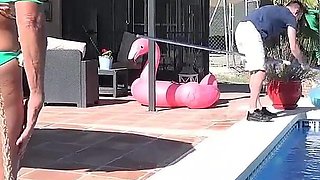 Gorgeous GILF Fucked by the Pool