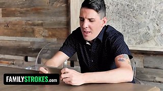 Twin stepbrothers cum on their lovely stepsister’s face ~fucking familystrokes facial cumshot