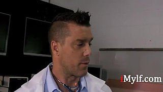 MILF Wife Gets Knocked Up by Doctor While Hubby Watches at Clinic