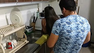 Slutty Stepcousin Fucking Her Favorite Stepcousin in the Kitchen 1-2