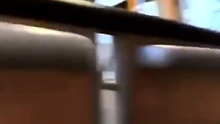 Nervous Boyfriend Receives a Bus Blowjob from His Blonde Gir