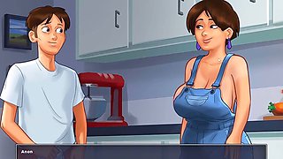 Diane's full view fuckfest moments in Summertime Saga game with all the hot aunt action
