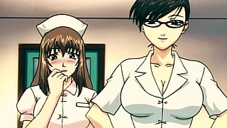 Uncensored Hentai: Sexy Dominant Doctor & a Pretty Submissive Busty Nurse Have Fun With Their Patient