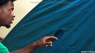 Gloryhole Surprise Leads to Pussy Slapping Fun with Nia Bleu on Brazzers