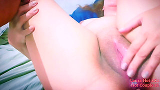 Pregnant Redhead Masturbates with Big Pussy While Husband Fingers Her Ass