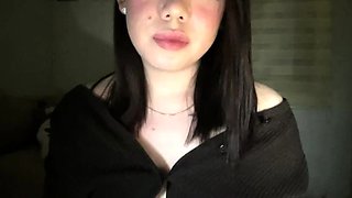 Asian Sweet Teen black sock masturbation