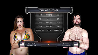 Bella Rossi Vs Chris Epic Big Tit Wrestle Match