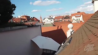 Husband Of My Friend Cum In My Mouth Outside On The Roof