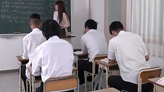 Chitose Yura - 声が出せない絶頂授業で10倍濡れる人妻教師 夕季ちとせ 15 Min