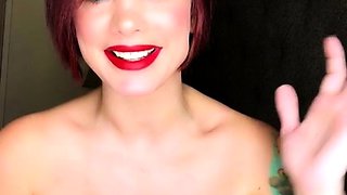 Glamour babe with big boobs masturbates in lingerie