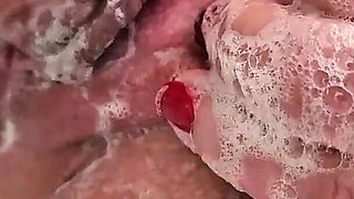 Shaving My Pussy Big Clit and He Washes Me Pee on Me