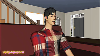 chachi ghusa rahi thi chut me belan maine pakda