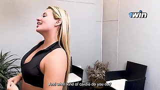 David Bander And Karen David - Slut Blondie Gym Trainner Have Hard Sex With Bbc Guy, Karen Sleent