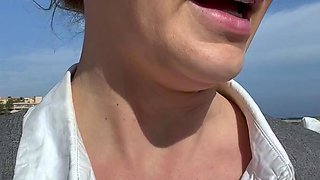 Amateur blonde slut outdoor banging following picnic